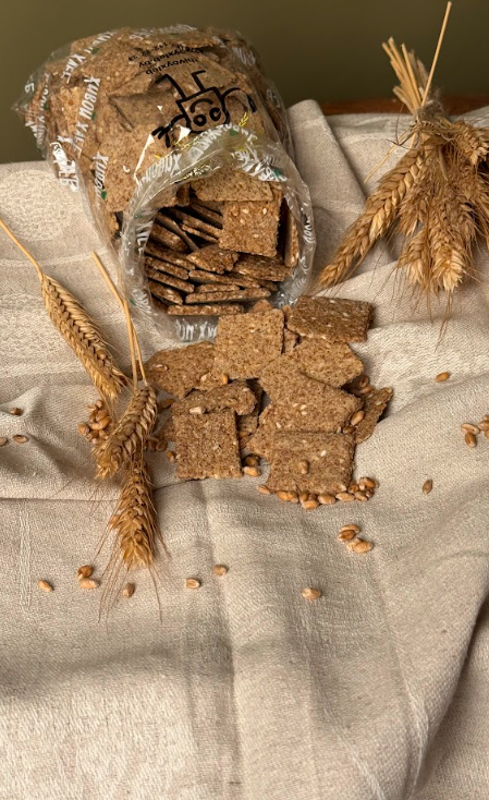 Крекеры из пророщенного зерна на закваске (кунжут)